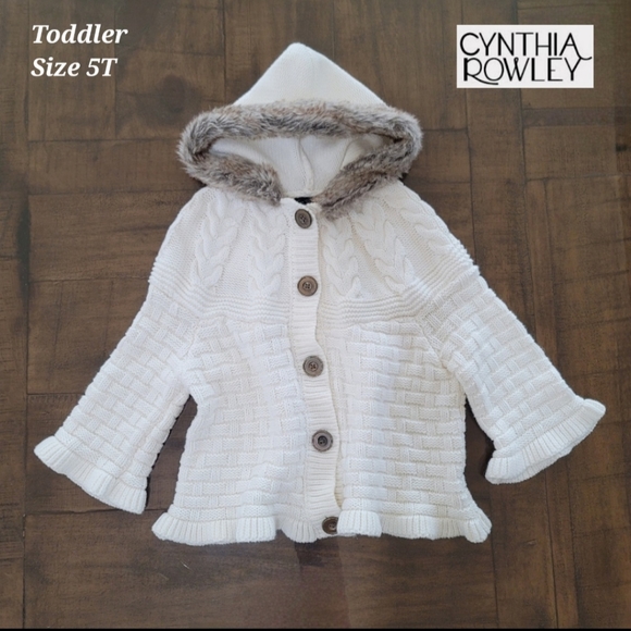 Cynthia Rowley Other - Cynthia Rawling Hooded Knit Sweater Cardigan Toddler Size 5T